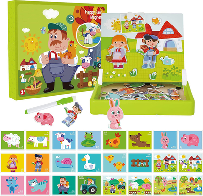 Bon prix Jouets personnalisés pour enfants en bois Puzzles magnétiques pour enfants de 4 ans 65 pièces en ligne