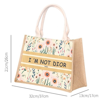 Bon prix Sacs de jute écologiques personnalisés imprimés de fleurs Sacs de jute en ligne