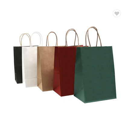 Bon prix Sacs de transport en papier kraft brun biodégradable avec poignées pour faire du shopping en ligne