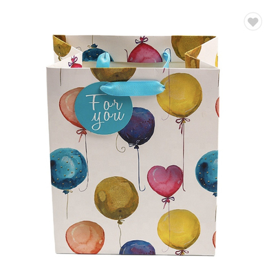 Bon prix Sac de magasinage en papier personnalisé de 25x15x35 cm avec poignée de modèles de ballons colorés en ligne