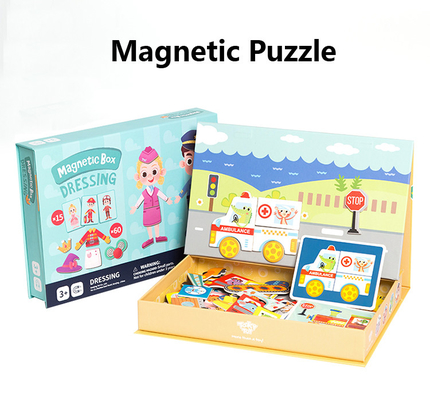 Magnétique préscolaire éducatif Puzzles Jigsaw Plateau Traffic Dress Pour les enfants