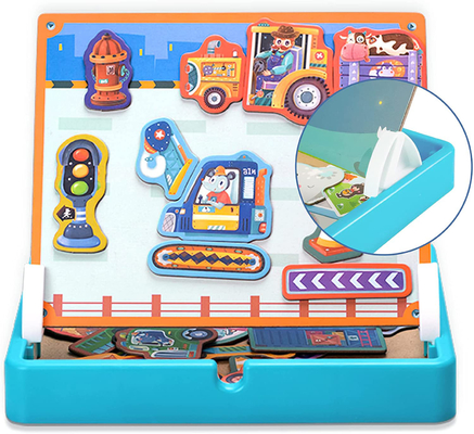 Bon prix Enfants d'âge préscolaire Magnétique Jigsaw Puzzle Jouets Véhicules d'ingénierie Pour les âges 4-8 40Pcs en ligne