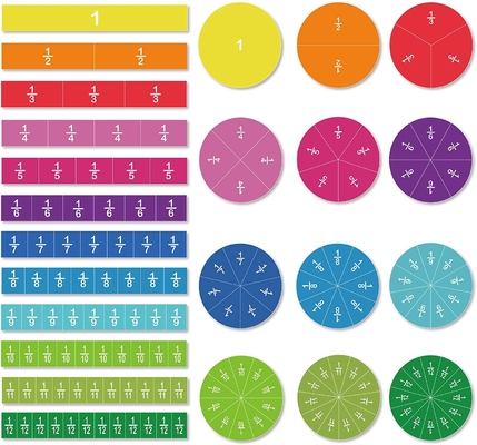 Bon prix Ensemble de fractions de cercle de tuiles magnétiques 156 pièces 12 Codage des couleurs Compte et jouets de mathématiques en ligne