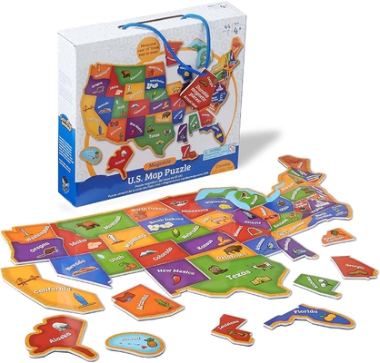 Bon prix 44 pièces Magnétique USA Carte Puzzle amusant Géographie Pour les enfants âgés de 4+ en ligne