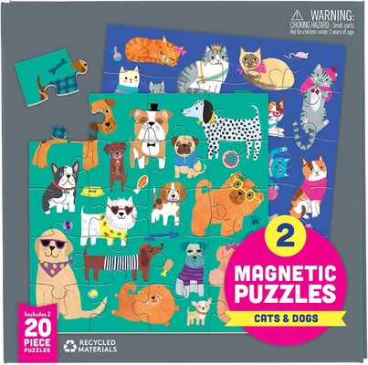 Les chats et les chiens Puzzle magnétique 6,5 x 6,5 